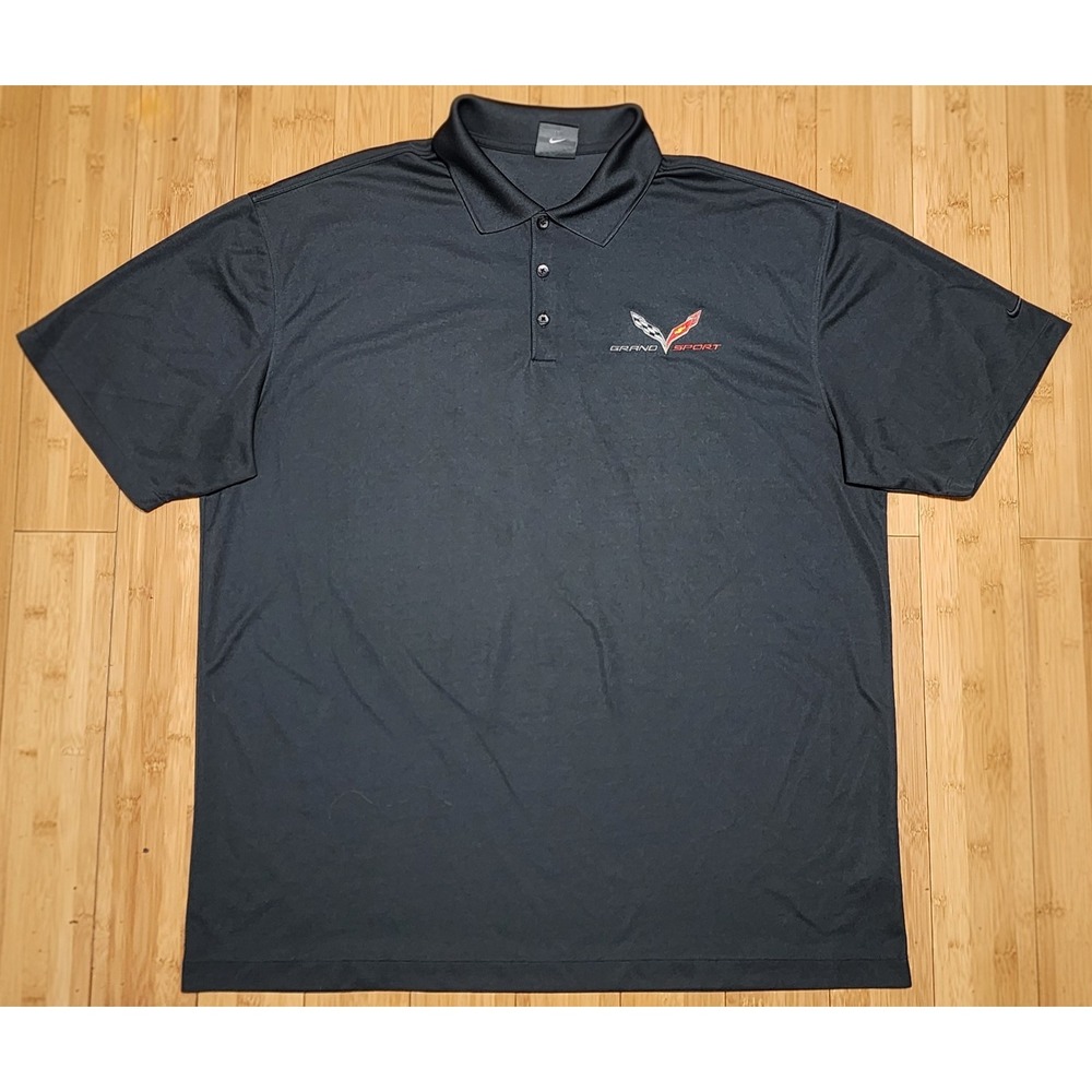 Nike Golf Polo Shirt Mens XXL Gray Dri-Fit Corvette Grand Sport 363807-060